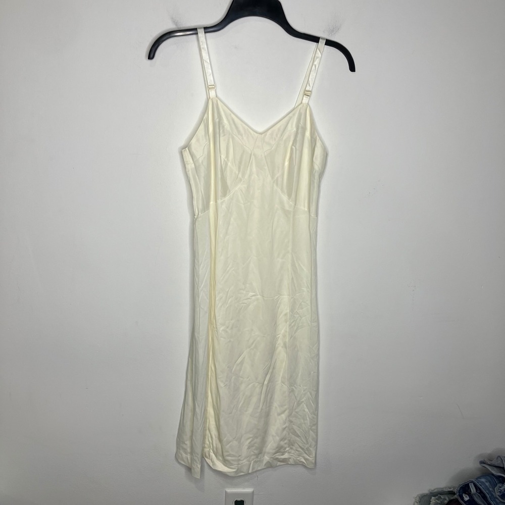 Vintage sears satin slip White cream women's size 34 tallβ length retro